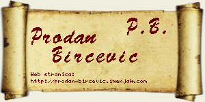 Prodan Birčević vizit kartica
